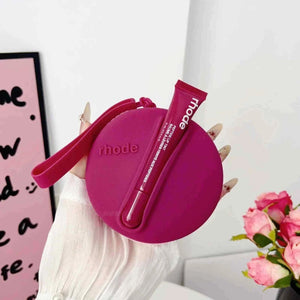 Rhode Beauty Peptide Lip Tint مع حقيبة سيليكون مطابقة اللون رود.
