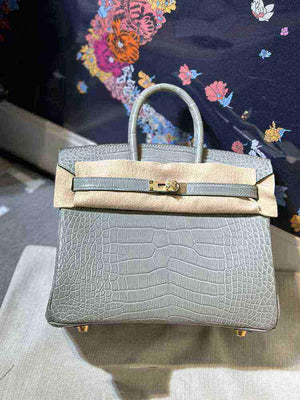 حقيبة فاخرة بتصيم Birkin - نقشة جلد التمساح - جودة صينية عالية.