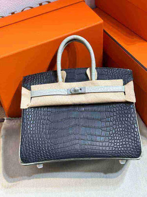 حقيبة فاخرة بتصيم Birkin - نقشة جلد التمساح - جودة صينية عالية.