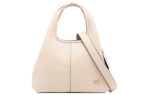 COACH Lana 23 Logo Stylish Simple Solid Color Leather Handbag Shoulder Bag Medium Size Women's Ivory White
