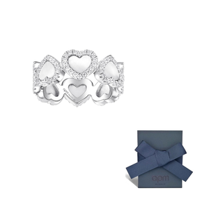 apm monaco heart to heart 925 silver ring.