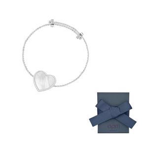 apm monaco pearl love 925 silver bracelet.