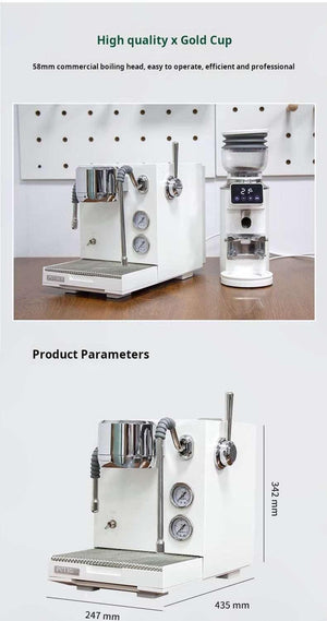 ماكينة Espresso بيضاء Petrus PE3900 بنظام Double Boiler.