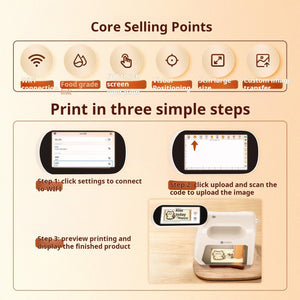 طابعة طعام محمولة EVEBOT Smart Handheld Printer مع اتصال Wi-Fi.