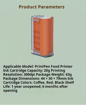 خرطوشة حبر طعام لـ EVEBOT PrintPen بـ 4 ألوان اختيارية آمنة ومعتمدة.