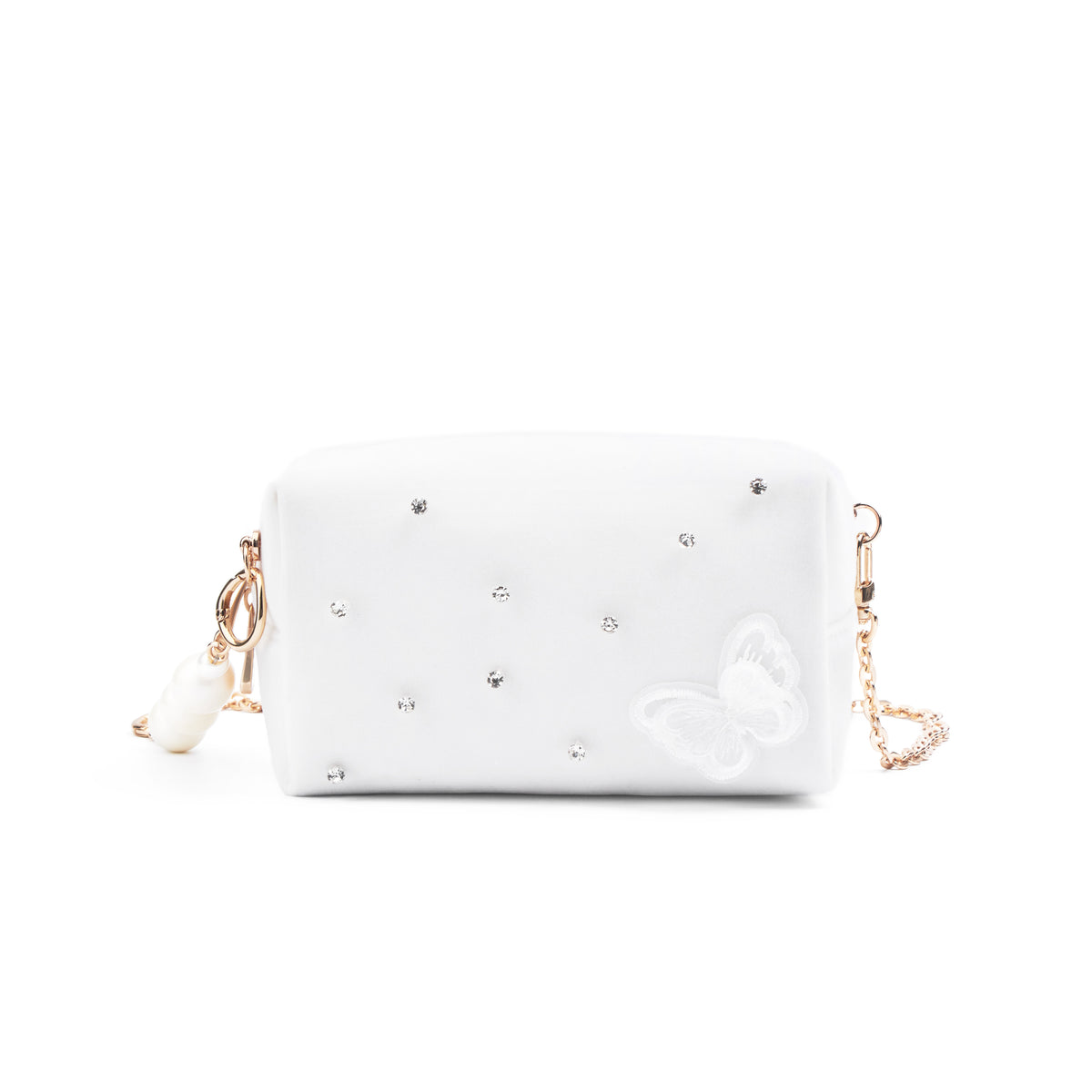 [Custom Makeup Bag] DIOR Small Flower Gardenia Letter French Romantic Elegant Refined Gentle Hepburn Style High-End Simple Regular Velvet Makeup Bag