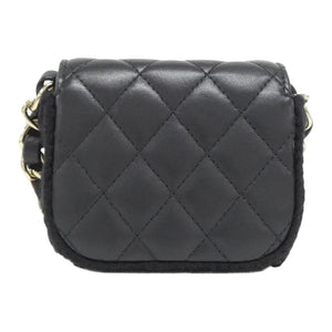 CHANEL Gold Label Double C Logo Quilted Leather Chain Lambskin Flap Bag Single Shoulder Crossbody Bag Women's Black