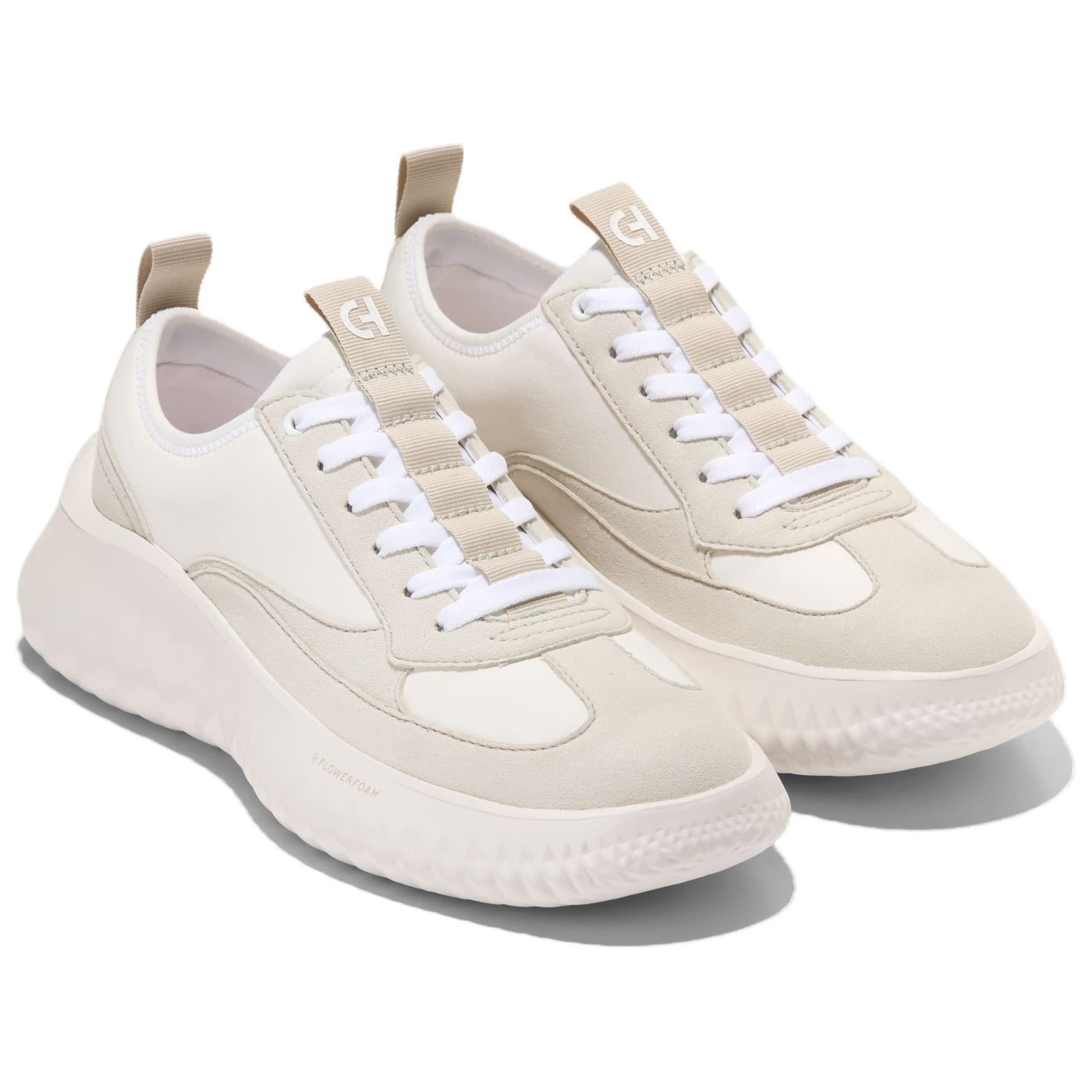 COLE HAAN ZEROGRAND Series Round Toe Versatile Thick Sole Low-Top Casual Shoes for Women, White