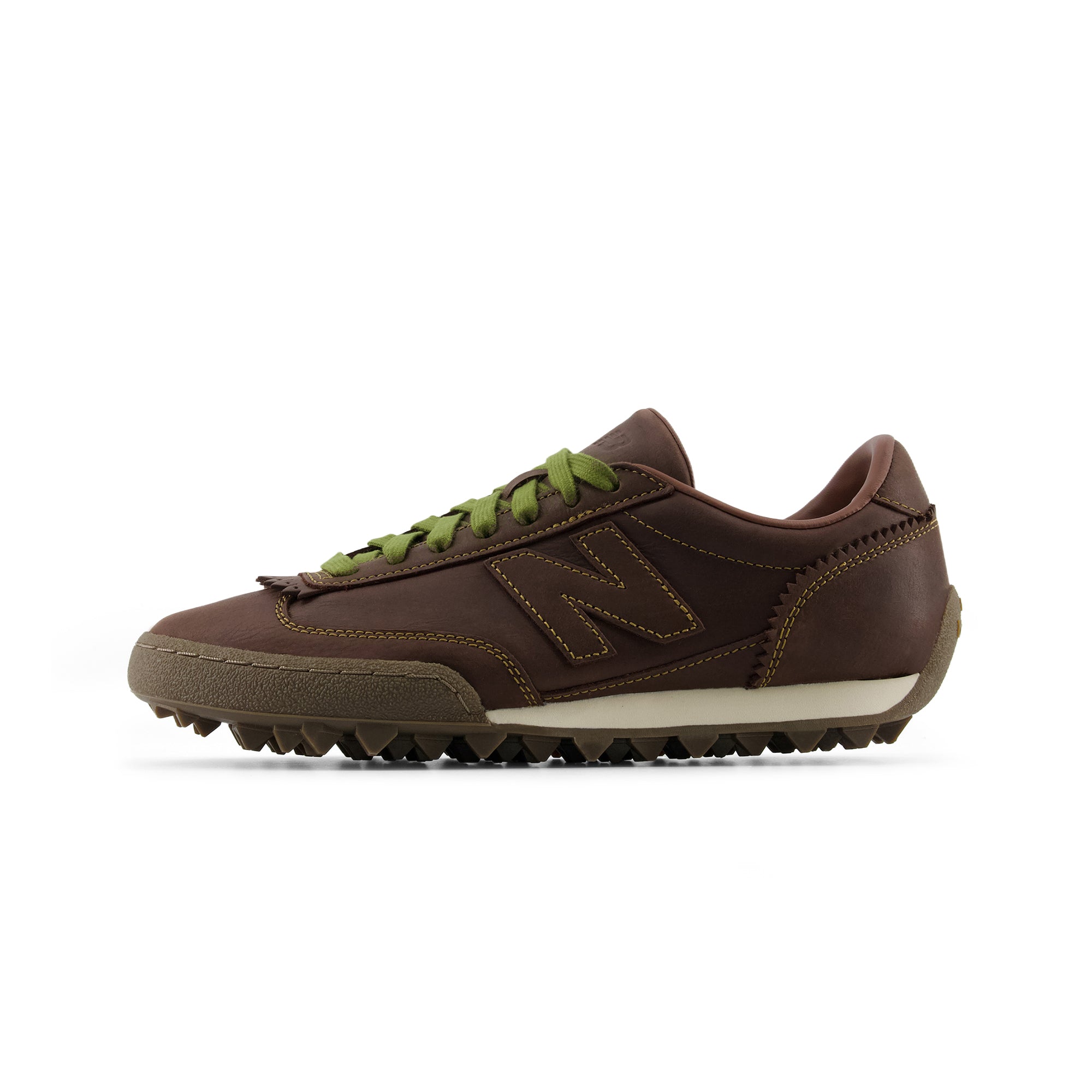 Lateral side profile view of Donald Glover x New Balance RC30 "Golden Hour" brown shoes.