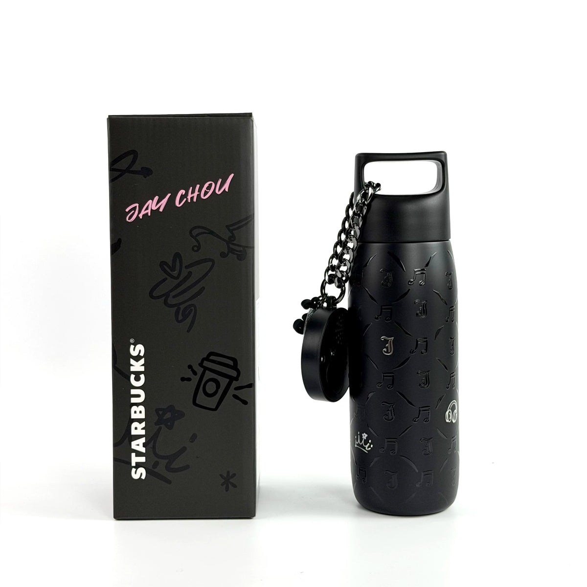 Starbucks Cup 2026 Coffee Overture JAY Jay Chou Collaboration Musical Note Print Handle Stainless Steel Insulated Cup