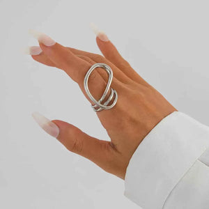 سوار نسائي | تصميم معدني لامع مفتوح بنمط غير منتظم موضة 2025 spring bracelet.