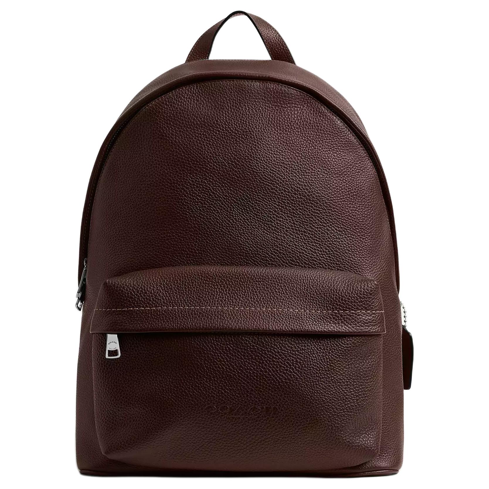 An authentic Coach Westway 32 dark burgundy leather backpack featuring premium pebbled leather and silver hardware, ideal for back-to-school and daily travel.

حقيبة ظهر Coach Westway 32 أصلية جلد باللون العنابي الداكن تتميز بالجلد الحبيبي الفاخر والإكسسوارات الفضية، مثالية للعودة للمدرسة والتنقل اليومي.