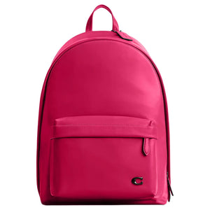 Full front view of an authentic Coach Westway 32 fuchsia leather backpack with front zipped compartment, perfect for back-to-school season.

عرض أمامي كامل لحقيبة ظهر كوتش ويست واي 32 أصلية جلد باللون الفوشيا مع جيب أمامي بسحاب، مثالية لموسم العودة للمدرسة.