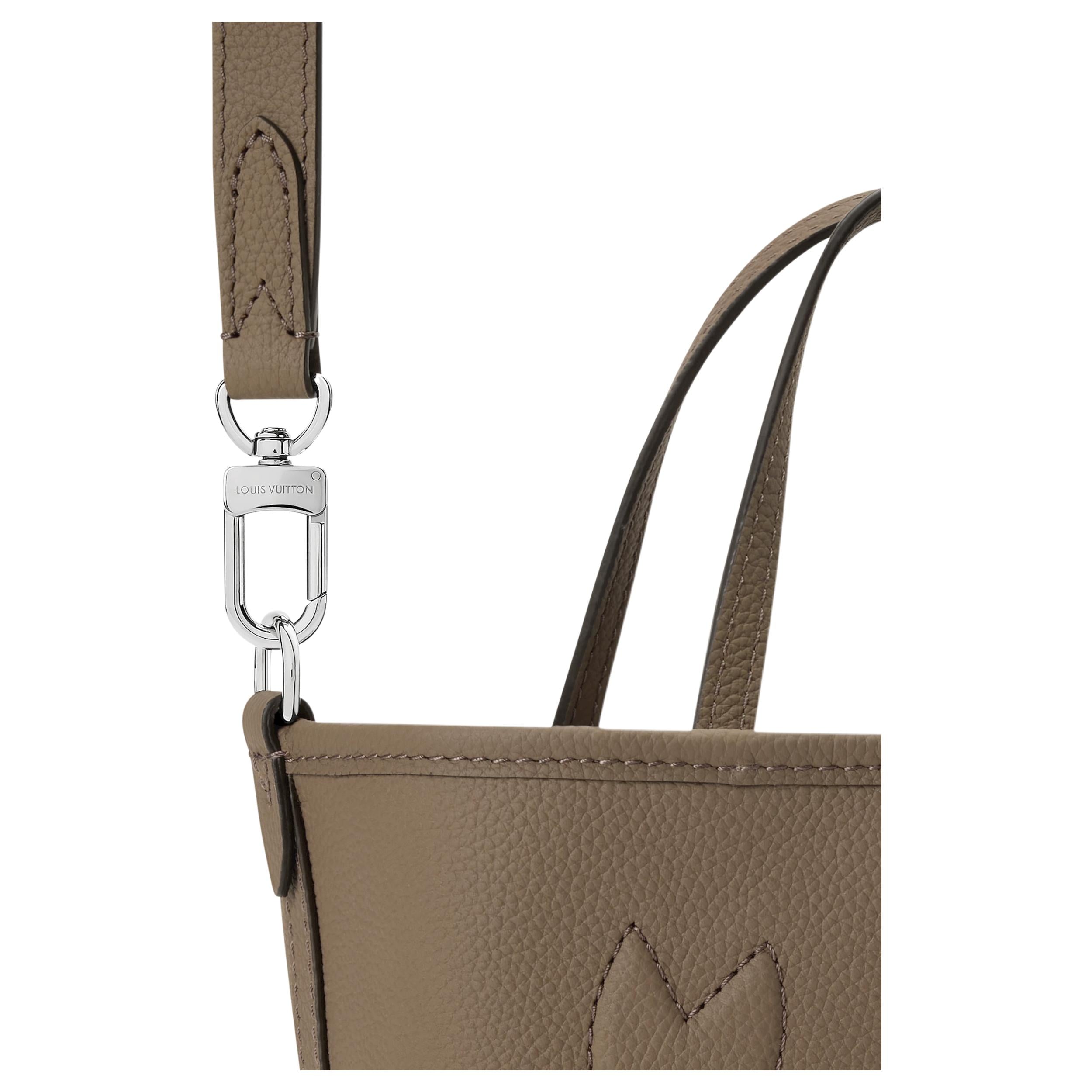 LOUIS VUITTON NEVERFULL INSIDE OUT detachable shoulder strap, cowhide tote bag, single shoulder bag, mini for women, smoky brown
