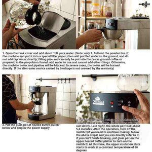 خطوات واستخدام مكينة قهوة Caferina RH330 user guide poster.