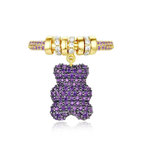 apm monaco  YUMMY bear ring purple.