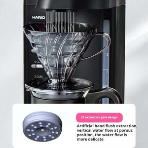 تفاصيل رأس توزيع المياه وموزع الرش الدائري لـ صانعة القهوة المفلترة Hario V60 showerhead detail.