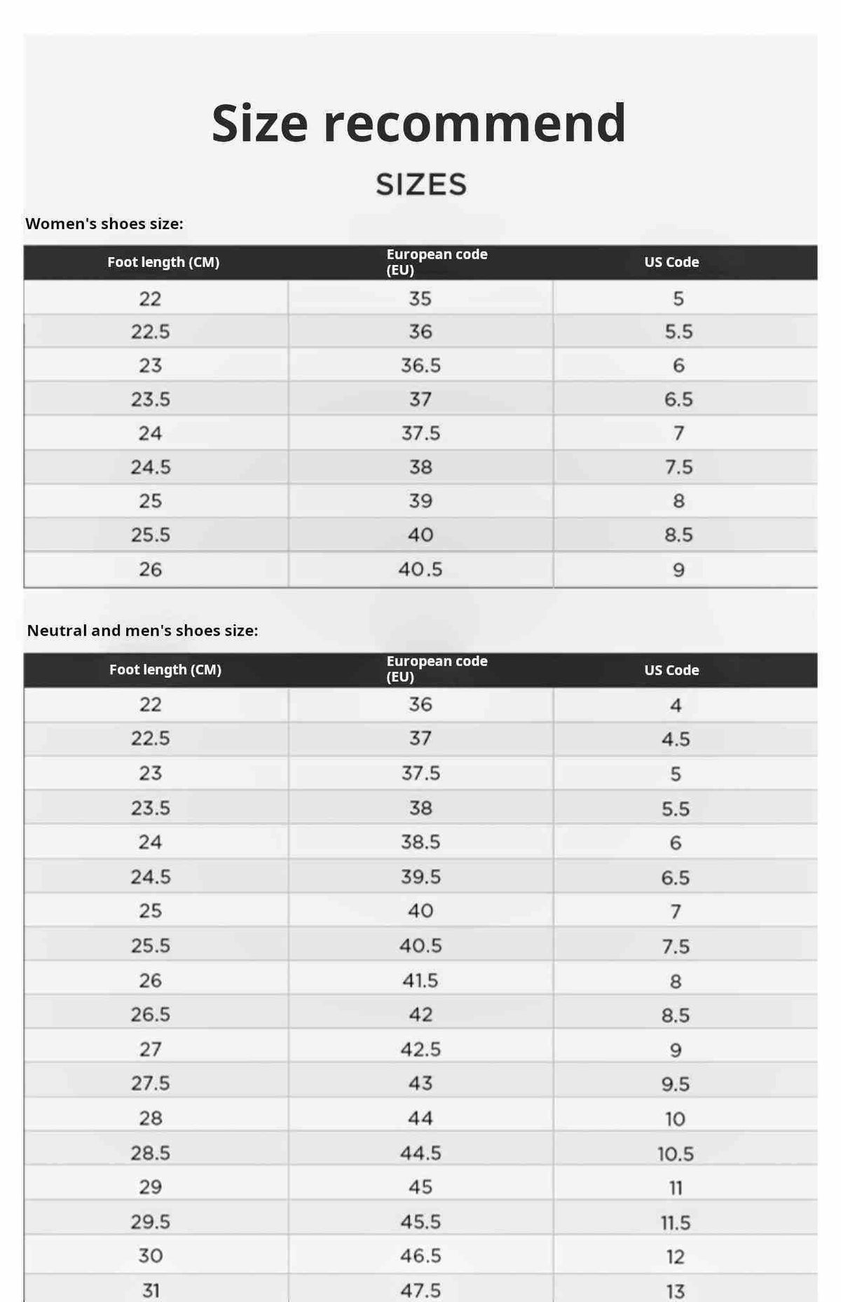 Detailed size chart table for comparing measurements before purchasing your authentic شوز نيو بالانس الأصلي.