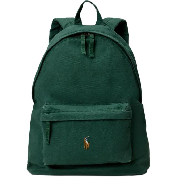 Full front view of an authentic Polo Ralph Lauren green backpack with embroidered pony logo, perfect for students for back-to-school season.

عرض أمامي كامل لحقيبة ظهر Polo Ralph Lauren أصلية باللون الأخضر مع شعار المهر المطرز، مثالية للطلاب لموسم العودة للمدرسة