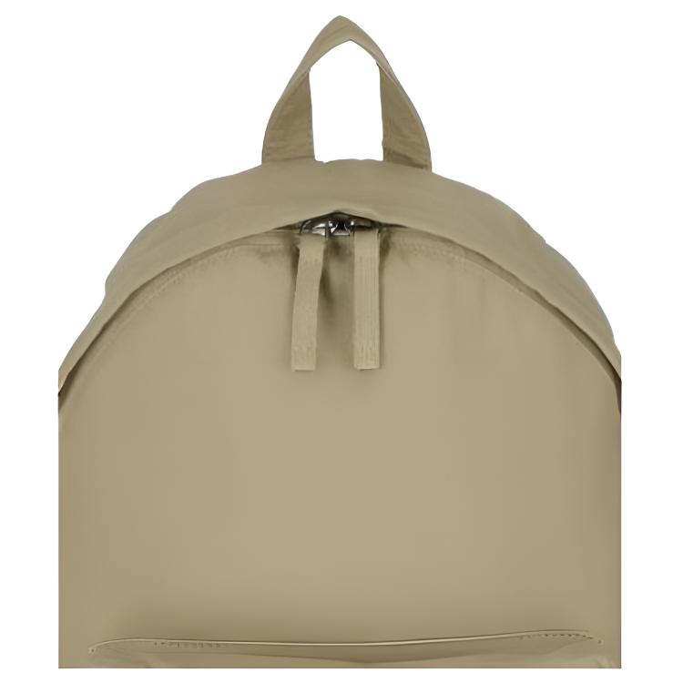 Upper section detail of a beige Polo Ralph Lauren backpack showing the top handle and smooth double zipper closure.

تفاصيل الجزء العلوي لحقيبة ظهر Polo Ralph Lauren باللون البيج توضح المقابل العلوي وإغلاق السحاب المزدوج السلس.