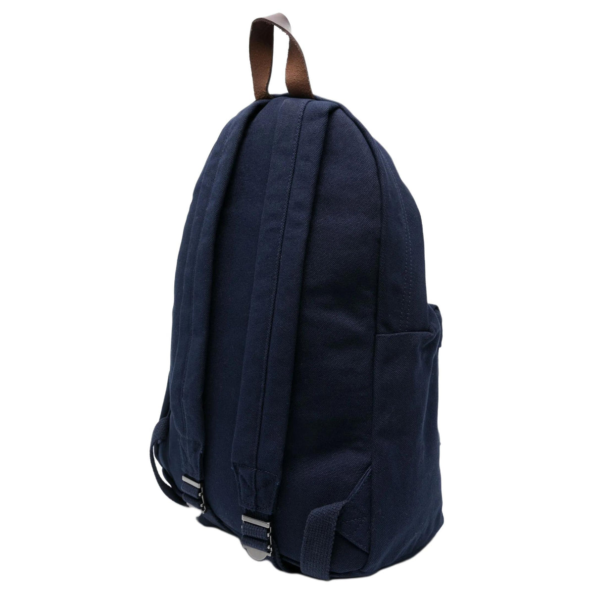 Side angle view of an original Ralph Lauren Polo Bear navy blue backpack showing durable canvas fabric and spacious design for school essentials.

عرض من الزاوية الجانبية لحقيبة ظهر Ralph Lauren Polo Bear باللون الكحلي أصلية يوضح القماش المتين والتصميم الواسع لمستلزمات المدرسة.
