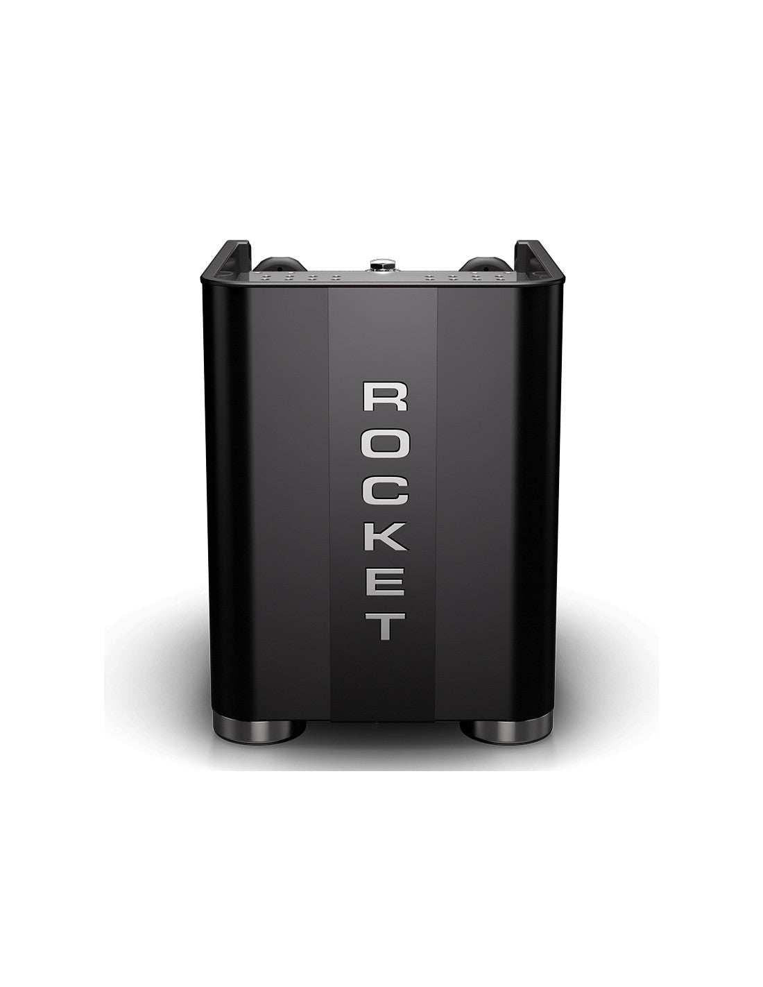 الواجهة الخلفية لشعار ROCKET باللون الأسود لـ الة قهوة Rocket APP TCA black back view.