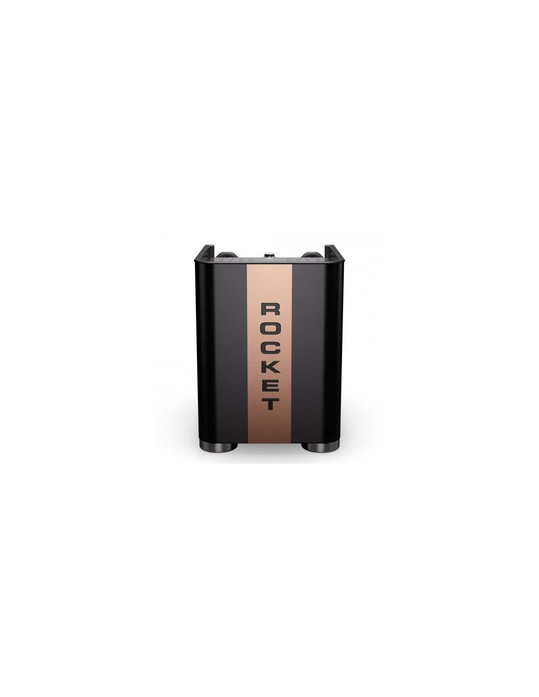 الواجهة الخلفية باللون الأسود والنحاسي لـ صانعة قهوة Rocket APP TCA black copper back view.