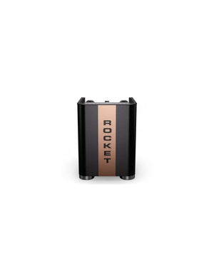 الواجهة الخلفية باللون الأسود والنحاسي لـ صانعة قهوة Rocket APP TCA black copper back view.