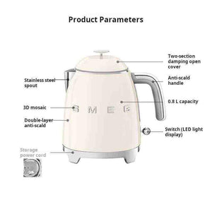 غلاية SMEG الصغيرة  تصميم إيطالي فاخر بحجم مثالي  0.8L.